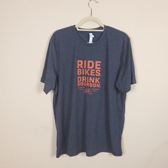 4/$25 Ride Bikes. Drink Bourbon. Graphic Tee Size XL - Picture 1 of 8